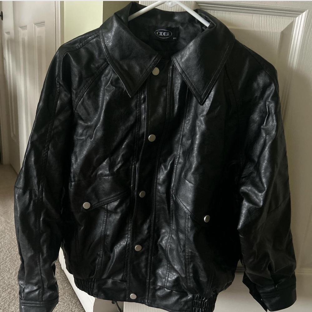 faux classic leather jacket